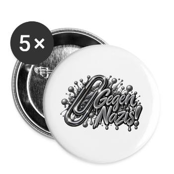 Briefklammer - Gegen Nazis - Büroklammer - Buttons groß 56 mm (5er Pack) - Weiß - Vorne