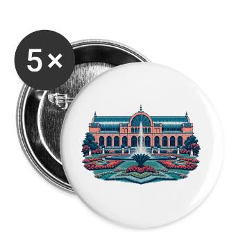 Flora Köln Risograph - Buttons groß 56 mm (5er Pack) - Weiß - Vorne