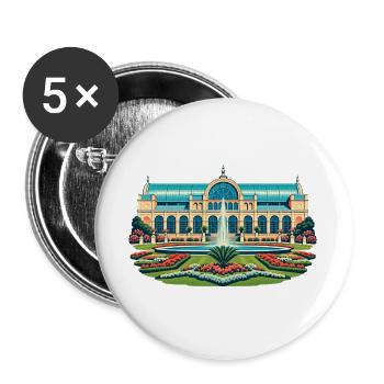 Flora Köln Retro - Buttons groß 56 mm (5er Pack) - Weiß - Vorne