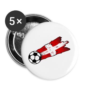 Schweizer Fußballflaggen-Spritzkunst - Buttons groß 56 mm (5er Pack) - Weiß - Vorne