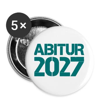 Abitur 2027 Jahrgangs-Design - Buttons groß 56 mm (5er Pack) - Weiß - Vorne