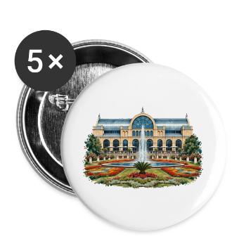 Flora Köln Aquarell - Buttons groß 56 mm (5er Pack) - Weiß - Vorne