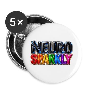 Neuro Sparkly - Buttons groß 56 mm (5er Pack) - Weiß - Vorne