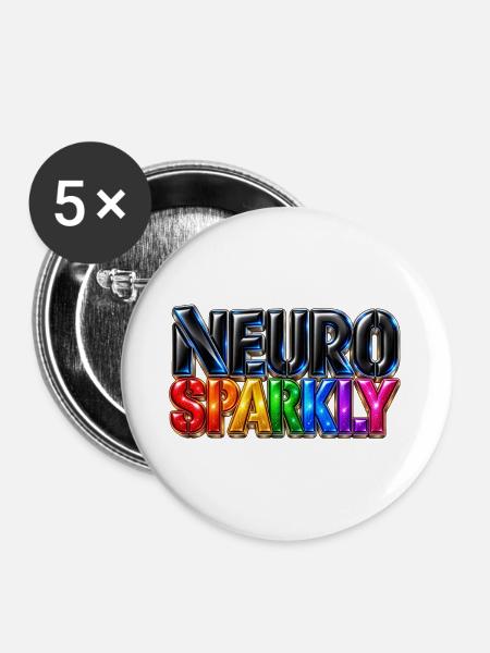 Neuro Sparkly - Buttons groß 56 mm (5er Pack) - Weiß
