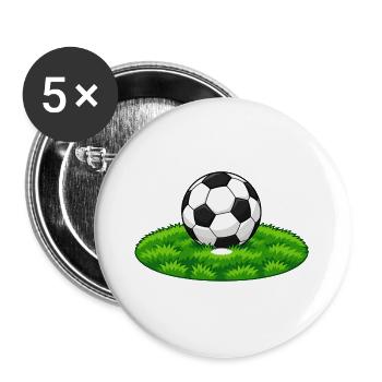 Fußball-Strafpunkt - Buttons groß 56 mm (5er Pack) - Weiß - Vorne
