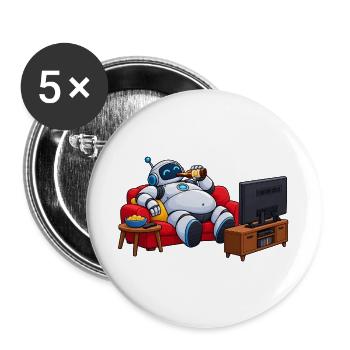 Roboter-Entspannung vor dem Fernseher - Buttons groß 56 mm (5er Pack) - Weiß - Vorne