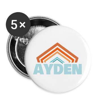 Ayden - Buttons groß 56 mm (5er Pack) - Weiß - Vorne