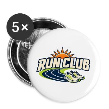 Run Club Track Sunrise - Buttons groß 56 mm (5er Pack) - Weiß - Vorne