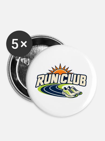 Run Club Track Sunrise - Buttons groß 56 mm (5er Pack) - Weiß
