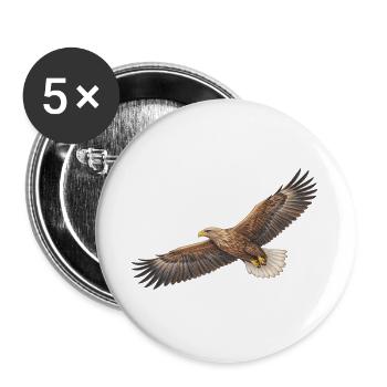 Weißwedeladler im majestätischen Flug - Buttons groß 56 mm (5er Pack) - Weiß - Vorne