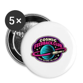 COSMIC FEEDBACK CLUB | Lärm jenseits der Sterne - Buttons groß 56 mm (5er Pack) - Weiß - Vorne