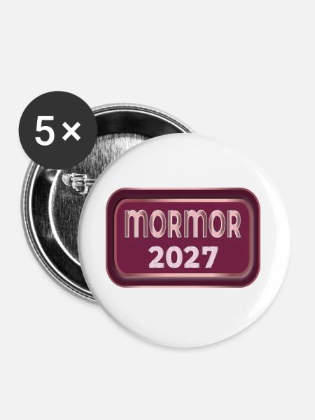 Schwedische Großmutter 2027 - Buttons groß 56 mm (5er Pack) - Weiß