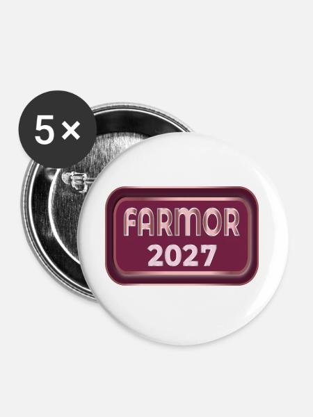 Schwedische Großmutter 2027 - Buttons groß 56 mm (5er Pack) - Weiß