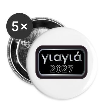 Griechische Oma 2027 - Buttons groß 56 mm (5er Pack) - Weiß - Vorne
