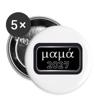 Griechische Mama 2027 - Buttons groß 56 mm (5er Pack) - Weiß - Vorne