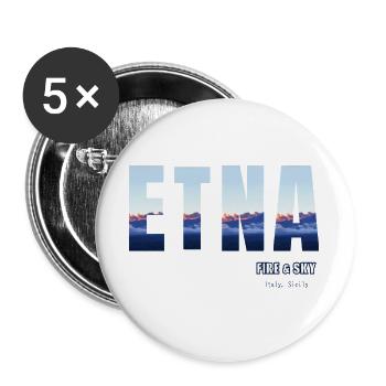 Etna Fire & Himmel: Sizilien Sunset - Buttons groß 56 mm (5er Pack) - Weiß - Vorne