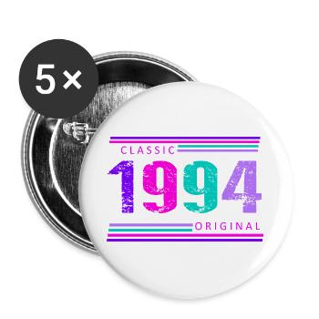 32. Geburtstag Frau Classic 1994 Original - Buttons groß 56 mm (5er Pack) - Weiß - Vorne