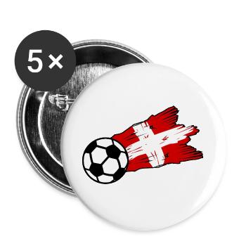 Schweizer Fußballflagge Kunst - Buttons groß 56 mm (5er Pack) - Weiß - Vorne