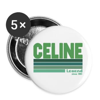 Céline-grüne Legende - Buttons groß 56 mm (5er Pack) - Weiß - Vorne