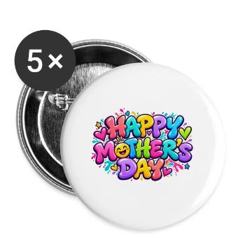 Frohe Muttertags-Graffiti: Mama wird schmelzen! - Buttons groß 56 mm (5er Pack) - Weiß - Vorne