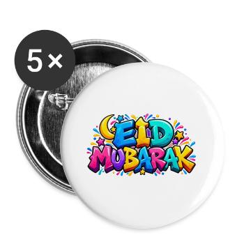 Eid Mubarak Graffiti Kids: Das zu stilvolle Geschenk - Buttons groß 56 mm (5er Pack) - Weiß - Vorne