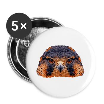 Faszinierender falkenkopf - Fotoreal - Buttons groß 56 mm (5er Pack) - Weiß - Vorne