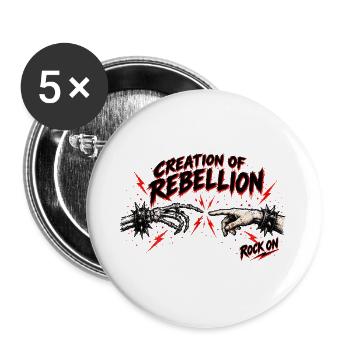Entstehung des Aufstands - Buttons groß 56 mm (5er Pack) - Weiß - Vorne
