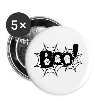 Buh! - Buttons groß 56 mm (5er Pack) - Weiß - Vorne