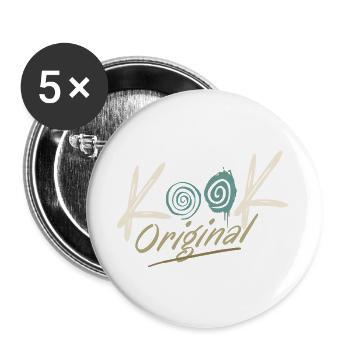Kook Original Groovy Spiral Retro 70s - Buttons groß 56 mm (5er Pack) - Weiß - Vorne