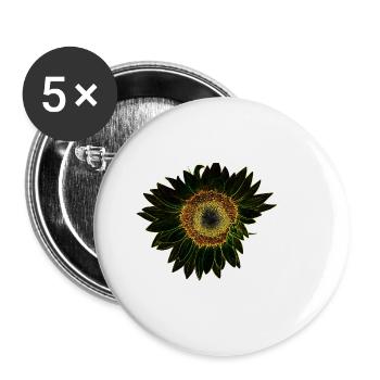 Leuchtende Sonnenblume Icon - Buttons groß 56 mm (5er Pack) - Weiß - Vorne