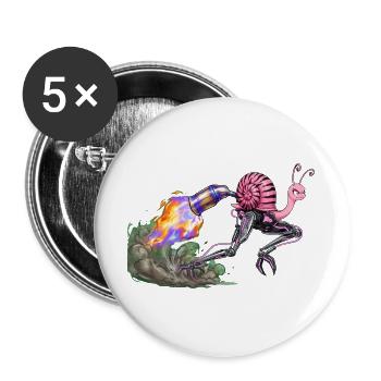 Flamejet Snail Robo Drive - Buttons groß 56 mm (5er Pack) - Weiß - Vorne