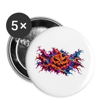 Kürbisnebel – Kosmisches Halloween - Buttons groß 56 mm (5er Pack) - Weiß - Vorne