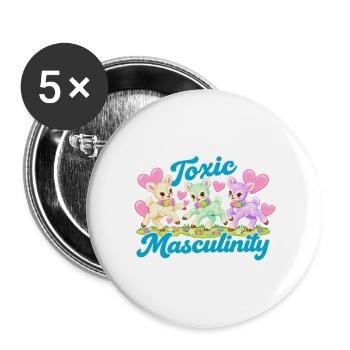 Toxische Männlichkeit - Buttons groß 56 mm (5er Pack) - Weiß - Vorne