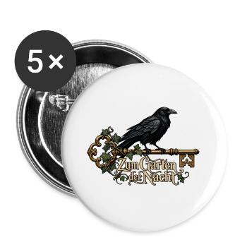 Rabe auf Schlüssel zum Garten der Nacht - Buttons groß 56 mm (5er Pack) - Weiß - Vorne