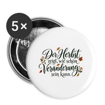 Herbst – Veränderung ist schön - Buttons groß 56 mm (5er Pack) - Weiß - Vorne