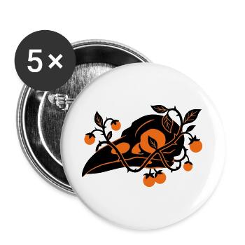 Rabenschaedel Ranken Grafik - Buttons groß 56 mm (5er Pack) - Weiß - Vorne