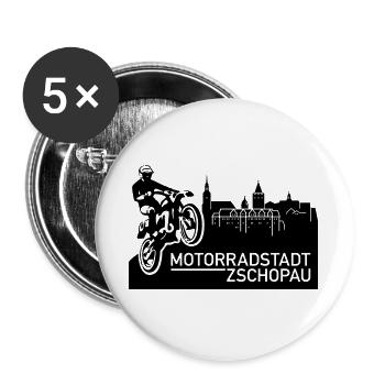 Motorradstadt Zschopau (Farbe änderbar) - Buttons groß 56 mm (5er Pack) - Weiß - Vorne