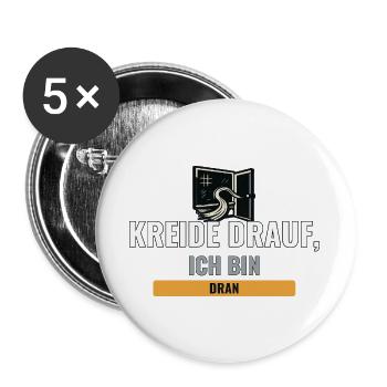 Erste eigene Klasse, Kreide und Schulstart - Buttons groß 56 mm (5er Pack) - Weiß - Vorne