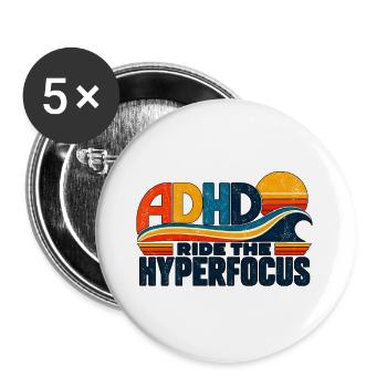ADHD – My Own Frequency - Buttons groß 56 mm (5er Pack) - Weiß - Vorne