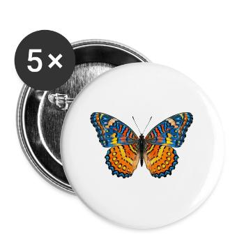Vivid Spectrum Schmetterlingsflügelkunst - Buttons groß 56 mm (5er Pack) - Weiß - Vorne
