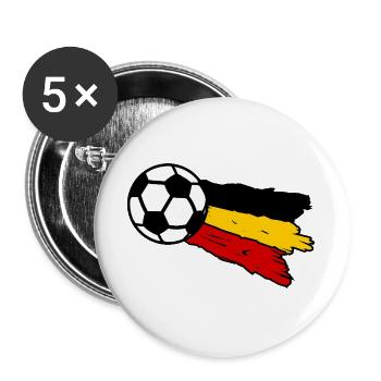 Fußballflagge Belgien - Buttons groß 56 mm (5er Pack) - Weiß - Vorne
