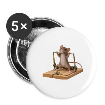 Maus mit Problem. - Buttons groß 56 mm (5er Pack) - Weiß - Vorne