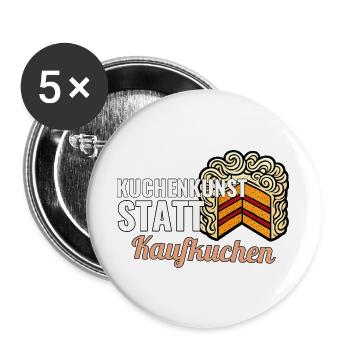 Hobbybäcker Geschenk für den ersten Festkuchen - Buttons groß 56 mm (5er Pack) - Weiß - Vorne