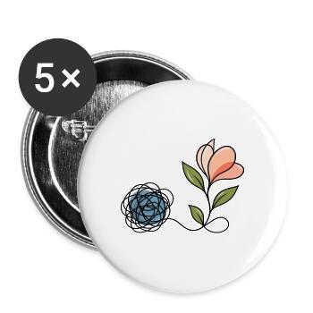 Psychische Gesundheit – vom Chaos zur Wiedergeburt - Buttons groß 56 mm (5er Pack) - Weiß - Vorne