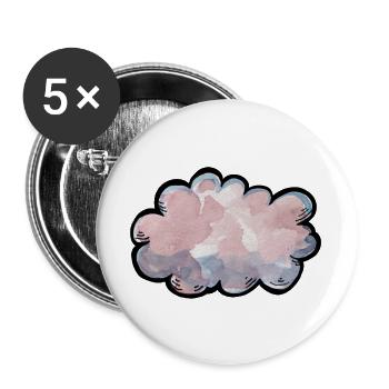Pastellwolken-Aquarell-Traum - Buttons groß 56 mm (5er Pack) - Weiß - Vorne