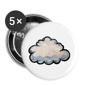 Pastel Cloud Aquarellgrafik - Buttons groß 56 mm (5er Pack) - Weiß - Vorne