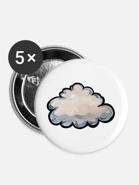 Pastel Cloud Aquarellgrafik - Buttons groß 56 mm (5er Pack) - Weiß