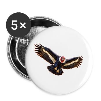 Condor im Flug - Buttons groß 56 mm (5er Pack) - Weiß - Vorne