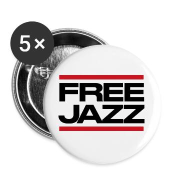 Free Jazz fettes Logo - Buttons groß 56 mm (5er Pack) - Weiß - Vorne