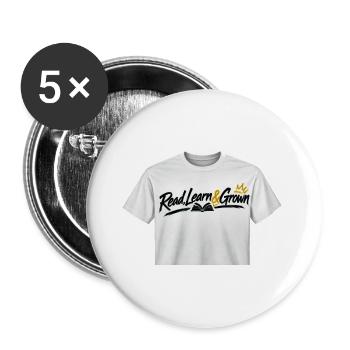 Lies Learn & Grown - Buttons groß 56 mm (5er Pack) - Weiß - Vorne